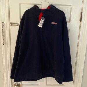 Vineyard Vines Fleece Pullover, 3 buttons, Navy blue, size XXL.